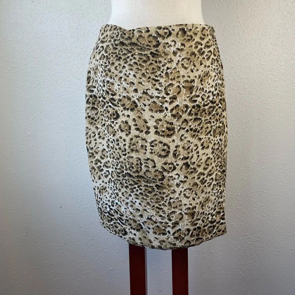 Harris/Wallace Animal Print Midi Skirt Size 10 EUC